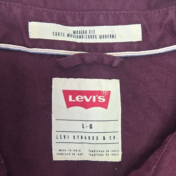 Levis Modern Fit‎ Button Down Shirt Fair Isle Pattern Long Sleeve L - Picture 4 of 6